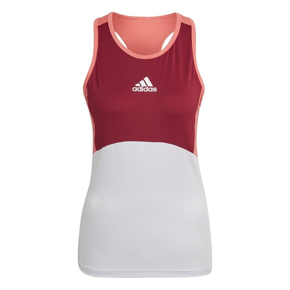 ADIDAS Grey, Maroon & Coral Moisture-Wicking AeroreadyRacerback Women’s Tank